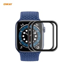 For Apple Watch 6/5/4/SE 40mm 2 PCS ENKAY Hat-Prince 0.2mm 9H Surface Hardness 3D Explosion-proof Aluminum Alloy Edge Full Screen Tempered Glass Screen Film