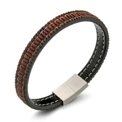 Fashion Men Jewelry Genuine Leather Bracelet Classic Stitching Magnetic Buckle Leather Bracelet