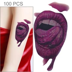 S-291 Halloween Terror Realistic Wound Blood Mouth Temporary Tattoo Sticker