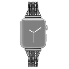 For Apple Watch Series 6 & SE & 5 & 4 40mm / 3 & 2 & 1 38mm Double Row Diamond Alloy Watchband