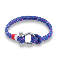 Navy Style Sport Camping Parachute Cord Survival Bracelet with Stainless Steel Shackle Buckle