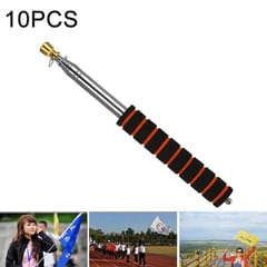 10 PCS 3M 11 Knots Multi-function Telescopic Stainless Steel Sponge Golden Head Teaching Stick Guide Flagpole Signal Flag