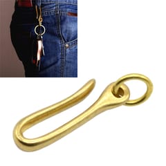 Retro Solid Brass Key Chain Key Ring Belt U Hook Wallet Chain Fish Hook