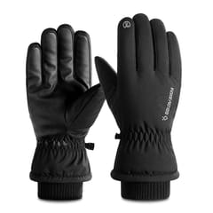 Winter Gloves Warm Ski Gloves Touch Screen Full Finger (Black)