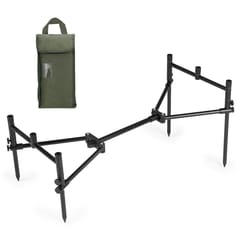 Detachable Fishing Rod Stand Buzz Bar Pole Rest Head Folding (Black)
