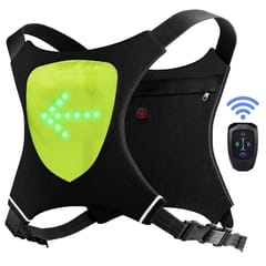 Double-sided LED Turn Signal Bike Pack LED Backpack with (Green)