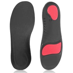 Arch Support Insoles for Men and Women Orthotic Shoe Inserts (Black & Red)