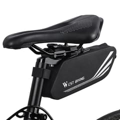 Bicycle Saddle Bag Waterproof Bicycle Storage Bag Reflective (Black)