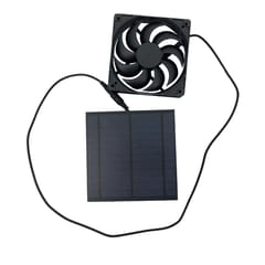 5W Solar Panel Powered Fan Mini Ventilator Polysilicon Solar (Black)