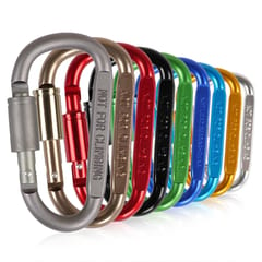 9 Pack Aluminum Alloy D-ring Locking Carabiner Clip Hanging