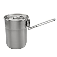 1L Coffee Cup with Folding Handle & Ventilated Lid Stainless (Silver)