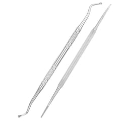 2pcs Ingrown Toenail Lifters Stainless Steel Double Sided (Silver)