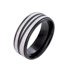 Simple Stainless Steel Medical Weight Loss Ring Fashion (Black)