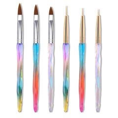 6pcs Nail Art Brushes Pens Acrylic Nail Liner Pens UV Gel (Multicolor)