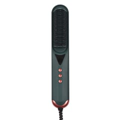 Hair Straightener Brush Comb with Anti-Scald Negative ion (Dark Green)