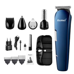 KEMEI 5 In 1 Electric Hair Clipper Kit Hair Trimmer Set (Black)