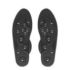 1 Pair Magnetic Insoles Breathable Shoe Inserts Massage Foot (Black)