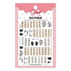 1 Sheet 3D Nail Stickers F-lame Animal Letters Pattern