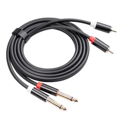 Dual 1/4'' TS to Dual RCA Audio Interconnect Cable 2?6.35mm (Black)