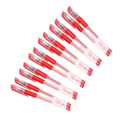 12Pcs Gel Pen 0.5mm Refill Neutral Pen Smooth Writing (Red)