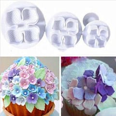 3 Pcs Silicone Hydrangea Fondant Cake Decorating Flower Blossom Mold