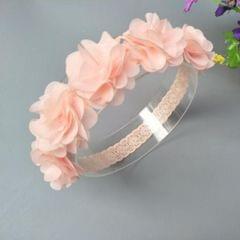 Baby Girl Flower Headband Handmade DIY Headwear Hair accessories(Pink)