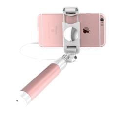 FLOVEME YXF21181 Portable Silicone Telescopic Macaroon Selfie Stick,Stretched Length:14~61cm(Pink)