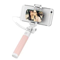 ROCK Mini Selfie Stick Monopod Extendable Handheld Holder with Wire Control & Mirror