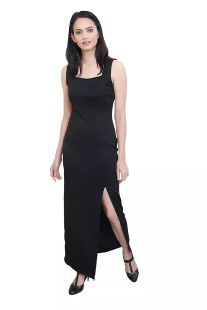 solid black maxi dress