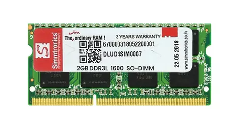 2 GB DDR3 1600 MHZ LAPTOP RAM Simmtronics