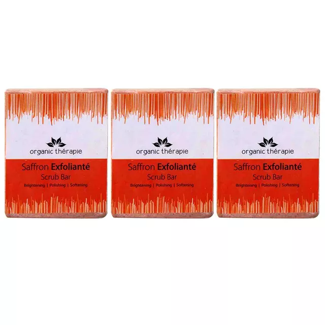 Organic Therapie Saffron Exfoliante Scrub Bar (3 X 75gm)