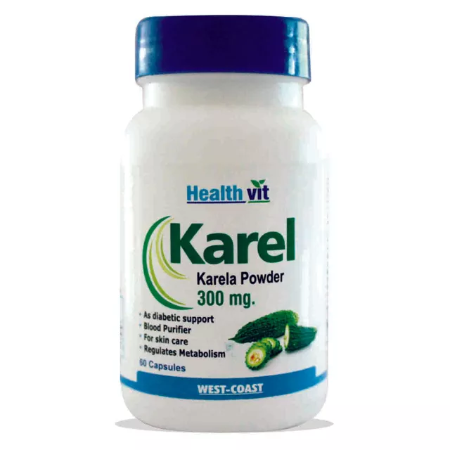 HealthVit Karel Karela Powder 300mg (2 X 60 Capsules)