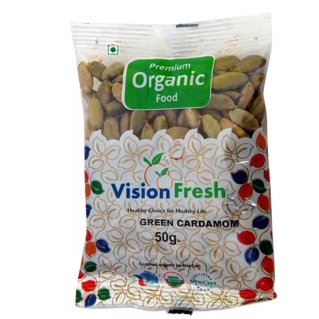 Vision Fresh Organic Green Cardamom (5 X 50gm)