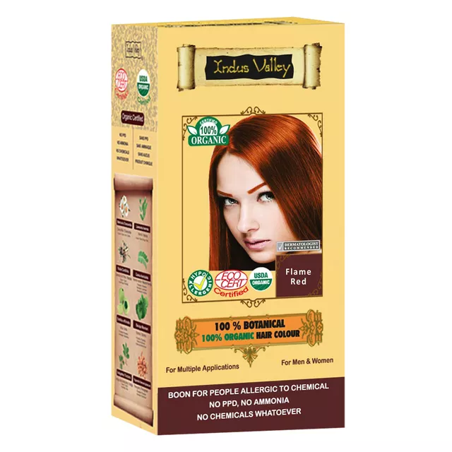 Indus Valley 100% Botanical Organic Flame Red Hair Colour (120gm)