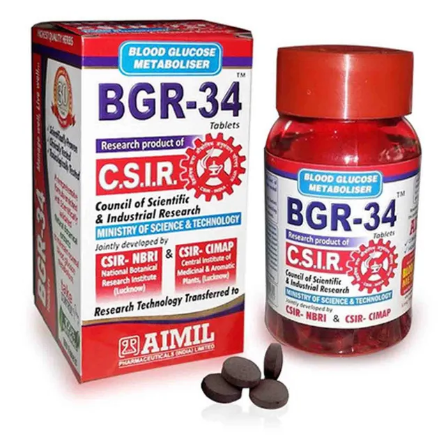 AIMIL BGR-34 Tablets (8 Bottles X 100 Tablets) Shipped to Canada