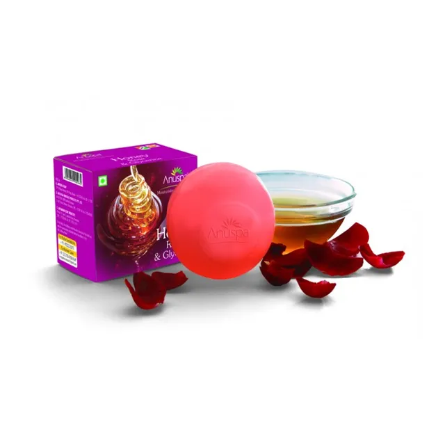 Anuspa Herbal Honey Rose and Glycerine for Petal Soft Skin Bathing Soap (3 X 125gm)