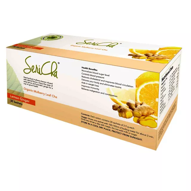 Sericha Organic Mulberry Leaf Chai Lemon Ginger (30 Sachets)