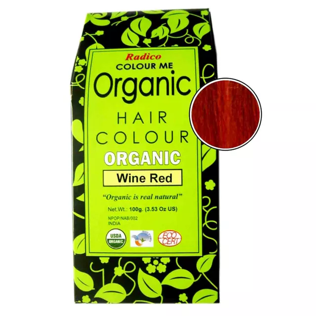 Radico Organic Hair Color Wine Red Powder (100gm)