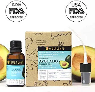 Soulflower Avocado Oil for Hair and Skin (30ml)