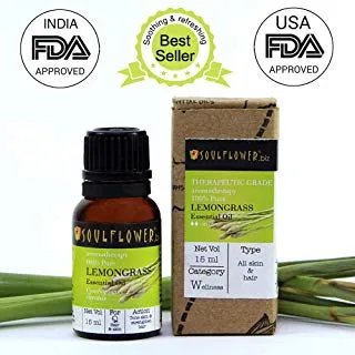 Soulflower Lemongrass Oil for Hair and Skin (15ml)