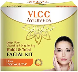 VLCC Ayurveda Deep Pore Cleansing And Brightening Haldi And Tulsi Facial Kit (50gm)