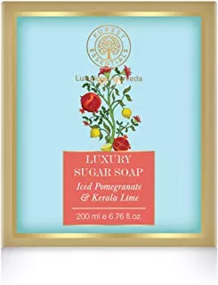 Forest Essentials Luxury Sugar Soap, Iced Pomegranate with Fresh Kerala Lime (125gm)