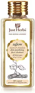 Just Herbs Aglow Neem-Chandan Skin Purifying Face Cleanser, Brown (65gm)