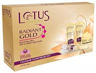 Lotus Herbals Radiant Gold Cellular Glow Facial Kit (170gm)