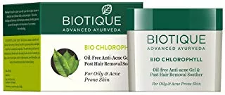 Biotique Bio Chlorophyll Oil Free Anti-Acne Gel & Post Hair Removal Soother For Oily & Acne Prone Skin (50gm)