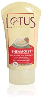 Lotus Herbal SHEAMOIST Shea Butter & Real Strawberry 24 Hr Moisturiser (120gm)