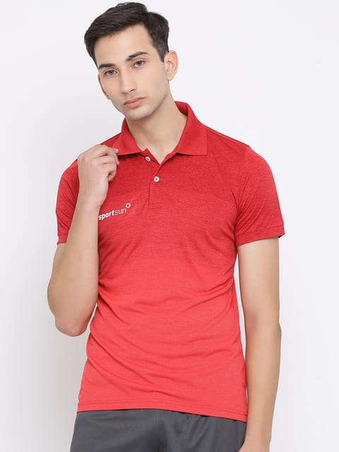 Stripes Polo Red  T-shirt  for Men