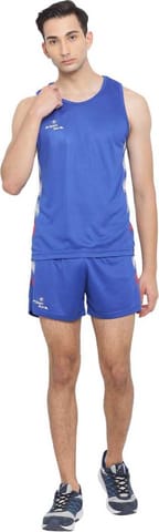 Sport Sun Solid Men Royal Blue T Shirt & Short Athletic Dress