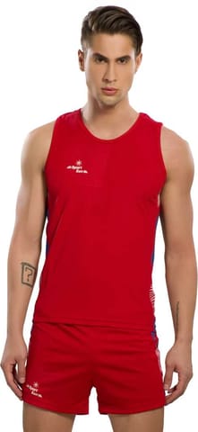 Sport Sun Solid Men Red T Shirt & Short Athletic Dress