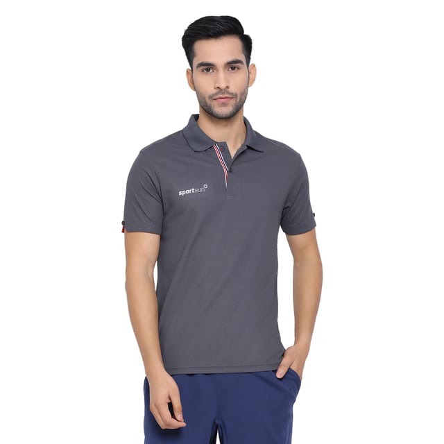 Sport Sun Dry Fit Max Polo T Shirt For Men's Dark Grey MP 01